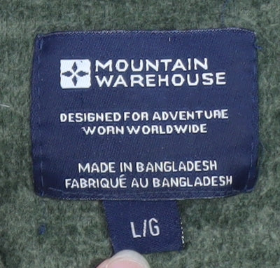 Mountain Warehouse Men's Green Fleece 1/4 Zip Pullover Sweatshirt L