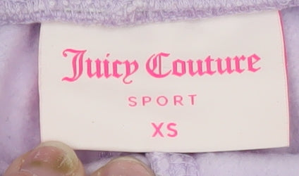 Juicy Couture Women Purple XS Sweat Shorts Logo Drawstring Sporty