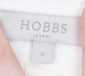 Hobbs Women’s Ivory V-Neck Short Sleeve Cotton Knit Jumper Size S