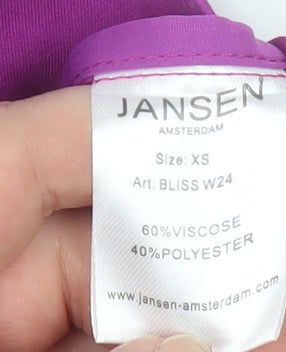 Jansen Women Purple Cold Shoulder Long Sleeve Viscose Blouse XS