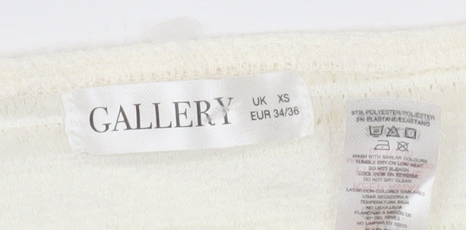 Gallery Women Ivory Sleeveless Ruffle Knit Blouse XS