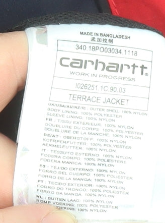 Carhartt WIP Men's Red Navy Terrace Windbreaker Jacket Size M