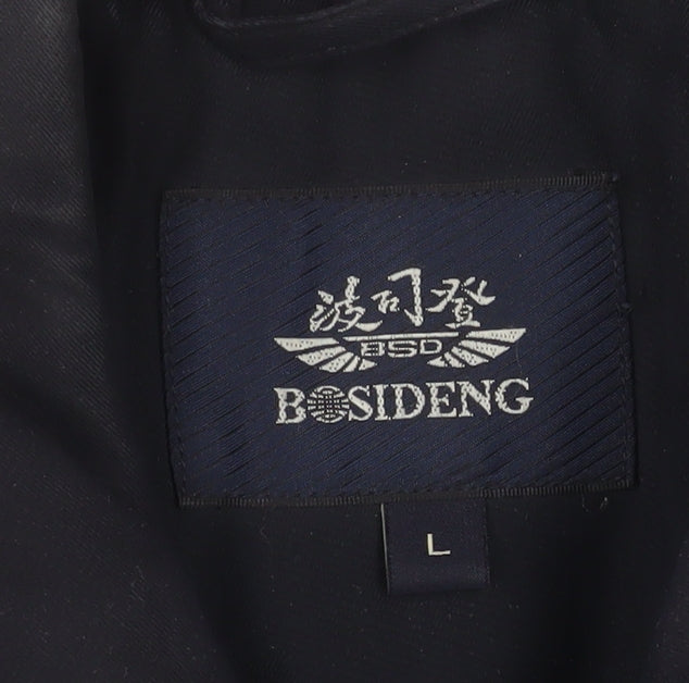 Bosideng Men's Black L Regular Fit Mid-Length Overcoat