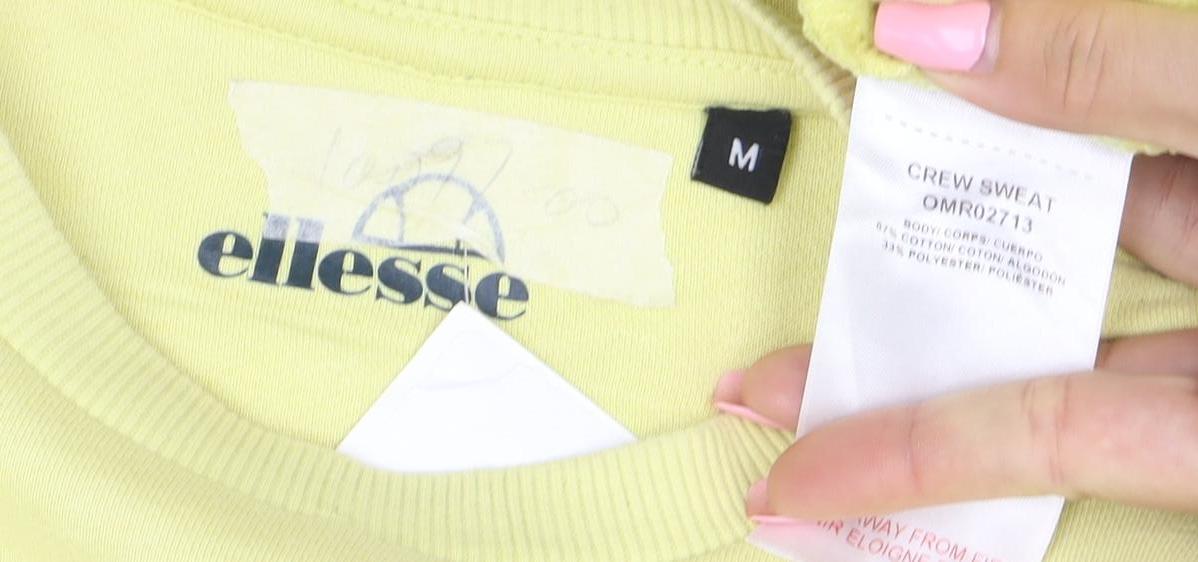 Ellesse Womens Yellow Crew Neck Pullover Sweatshirt M