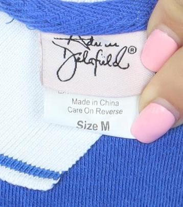 Laura Ashley Women Blue M Pullover Sweatshirt Embroidered Birds