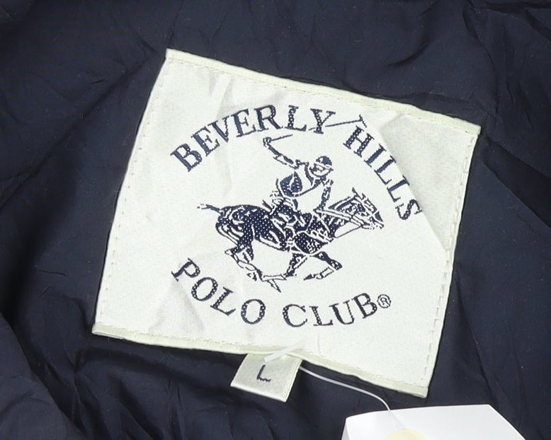 Beverly Hills Polo Club Men's Navy L Buttoned Mid-Length Jacket