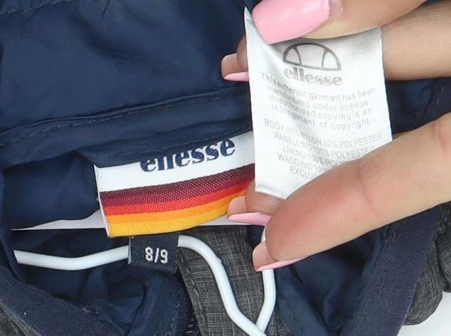 Ellesse Boys Grey Blue Full Zip Hooded Hoodie Jacket Size 6/8
