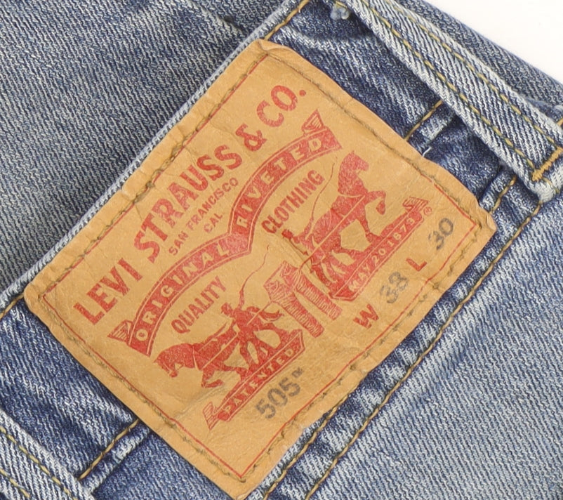 Levi Strauss & Co. Men's Blue 505 Straight Leg Denim Jeans W38 L30