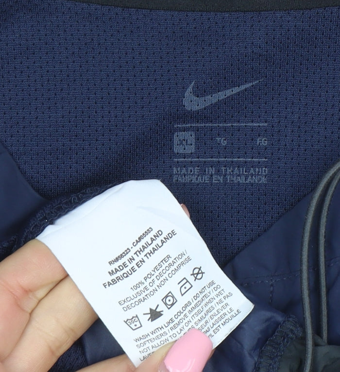Nike Men's Blue Short Sleeve V-Neck Football Training Top Size L