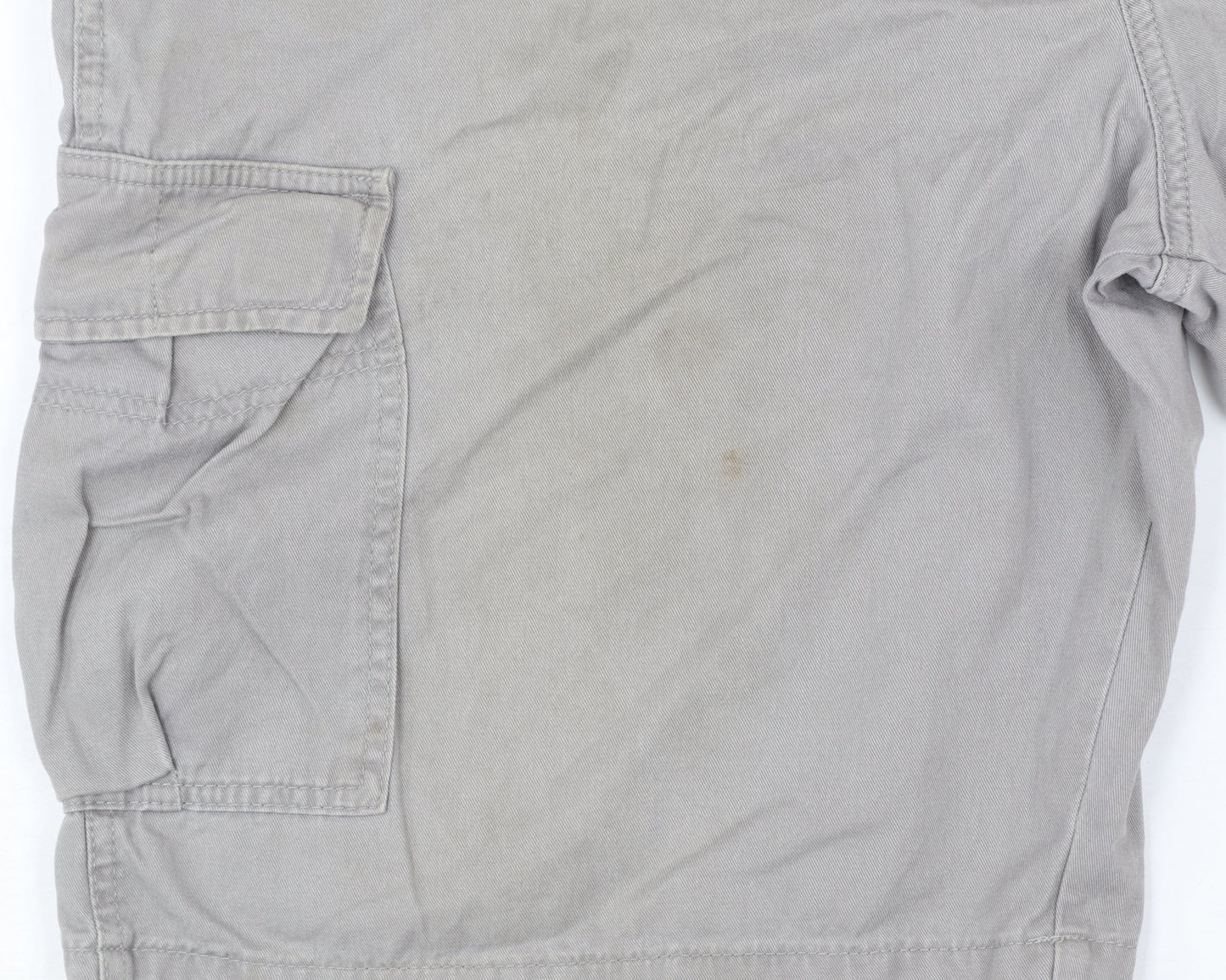 Wrangler Mens Grey Cargo Shorts 38 Regular Cotton Canvas Workwear