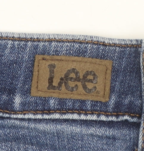 Lee Womens Blue Straight Leg Mid Rise Flex Motion Jeans Size 18