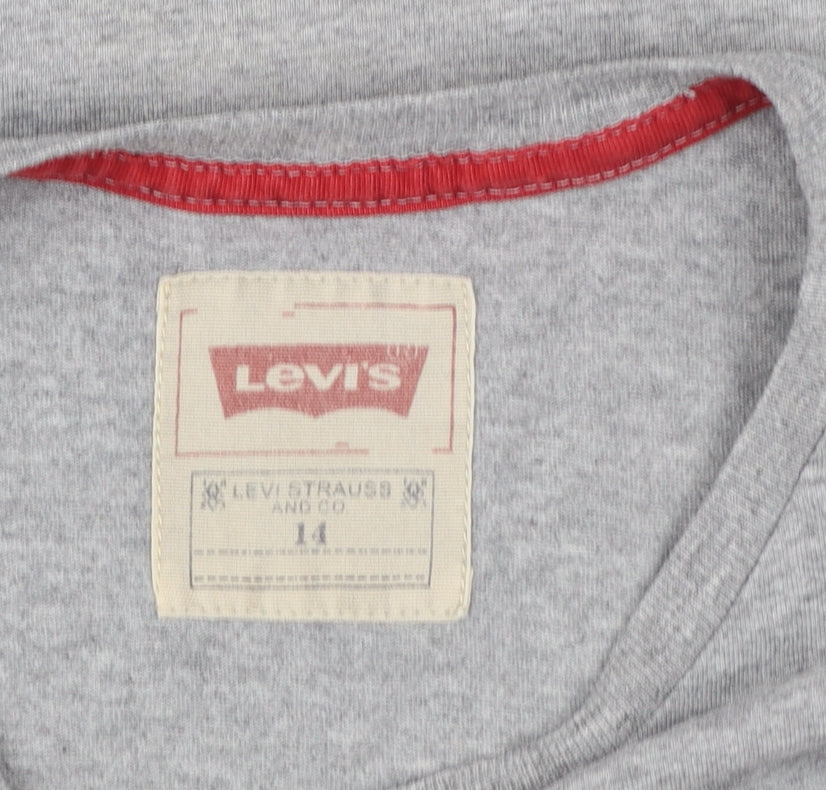 Levi's Boys Grey Logo Short Sleeve Cotton T-Shirt Size 14 Years