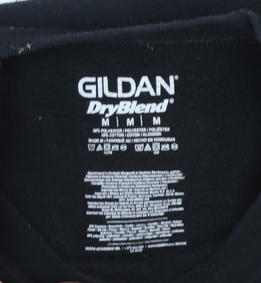 Gildan Men's Black Polar Bear Plunge Graphic Pullover Sweatshirt M