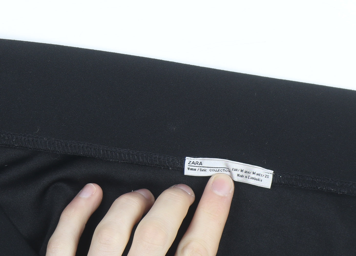 Zara Womens Black Off Shoulder Long Sleeve Basic Blouse Size 12