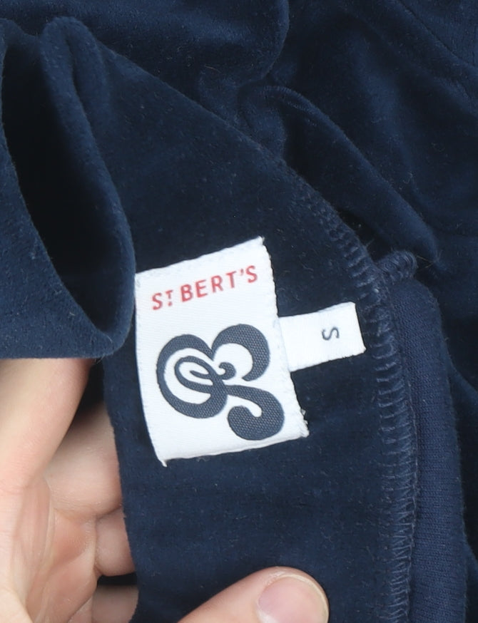 St Bert's Men's Blue Velour Sweatpants Small Straight Leg