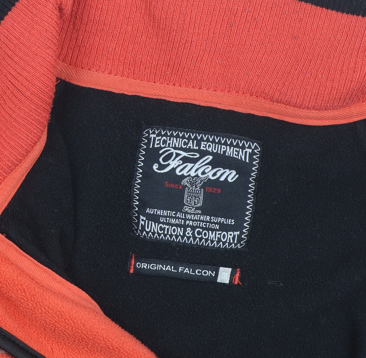 Falcon Men's Orange & Brown Fleece Windbreaker Jacket Size M
