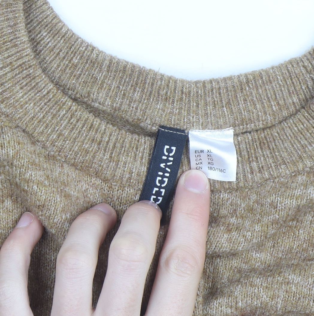 H&M Divided Women’s Beige Crew Neck Knit Jumper Size 16