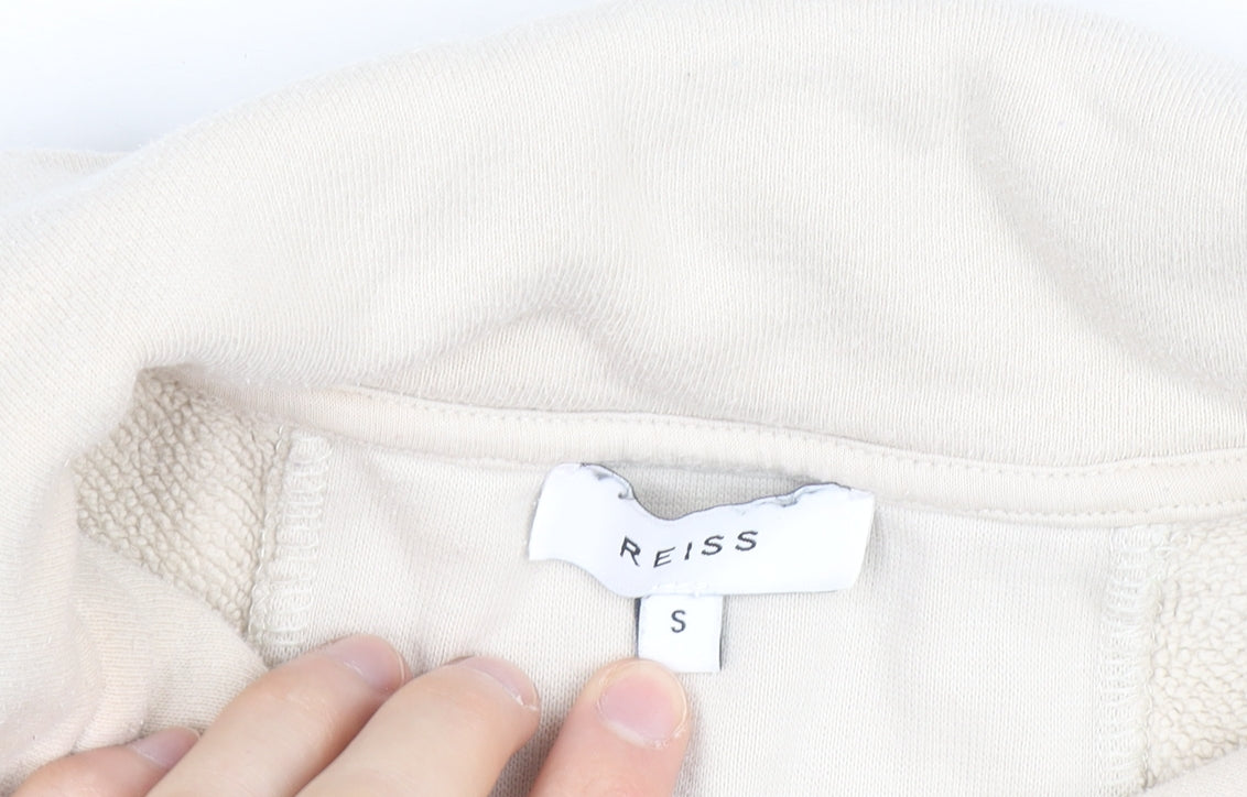 Reiss Women Beige High Neck Pullover Sweatshirt Jumper Size S