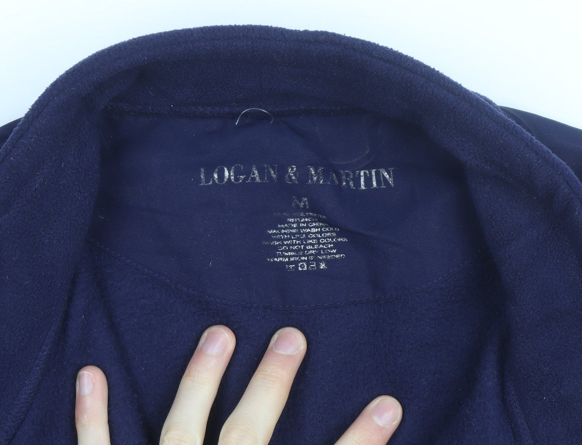 Logan & Martin Men's Navy Blue Fleece Full Zip Active Jacket M