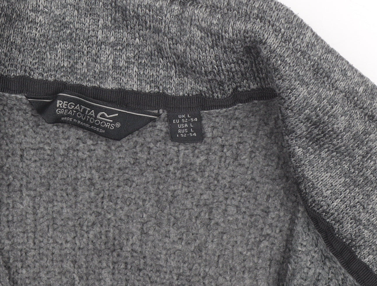 Regatta Mens Grey L Fleece Activewear Jacket Full Zip Outdoor