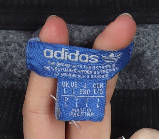 Adidas Women Black L Sweatshirt Crew Neck Long Sleeve Pullover
