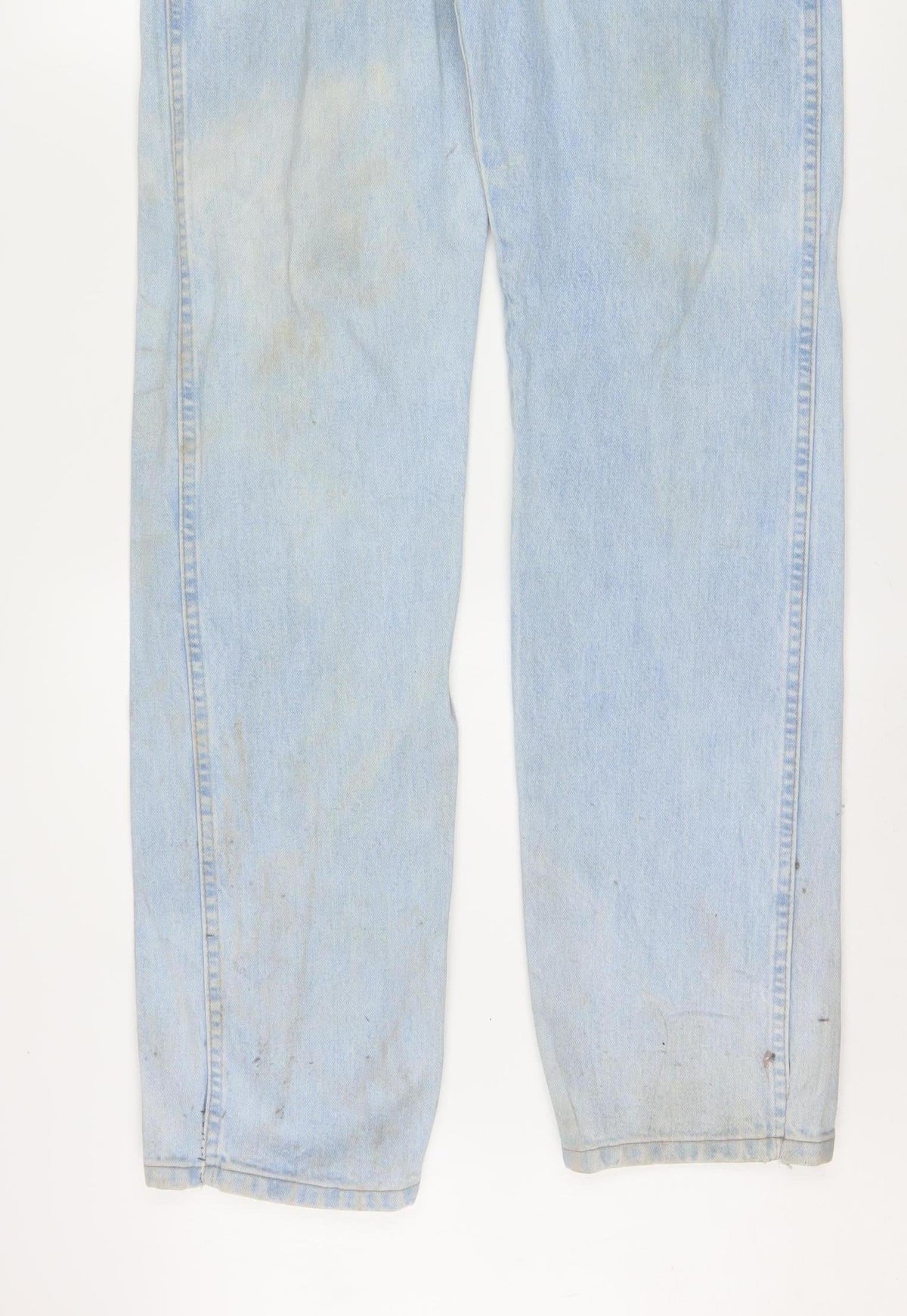 Wrangler Men Blue 34x36 Straight Fit Light Wash Denim Jeans