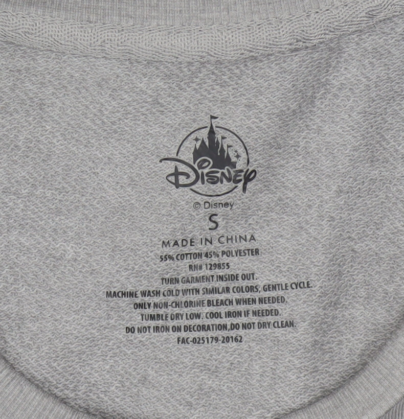 Disney Women Grey Sweatshirt Small Pullover Crew Neck Mickey Print