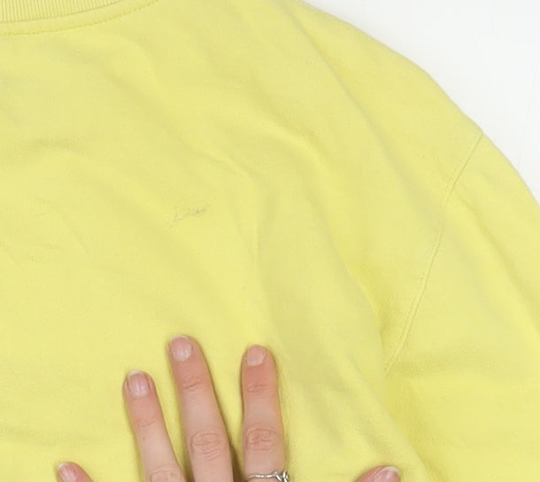 Champion Men’s Yellow Crew Neck Cotton Sweatshirt Size S
