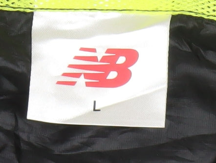 New Balance Womens Black L Hooded Windbreaker Jacket