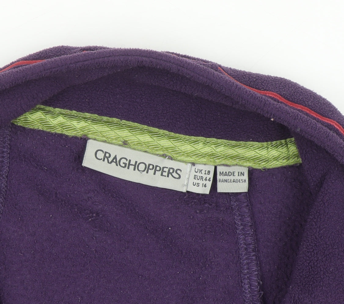 Craghoppers Womens Purple Full Zip Fleece Jacket UK 18
