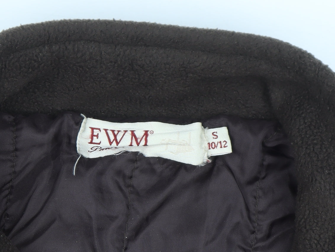 EWM Women Brown Full Zip Fleece Jacket Size 10/12 Polyester
