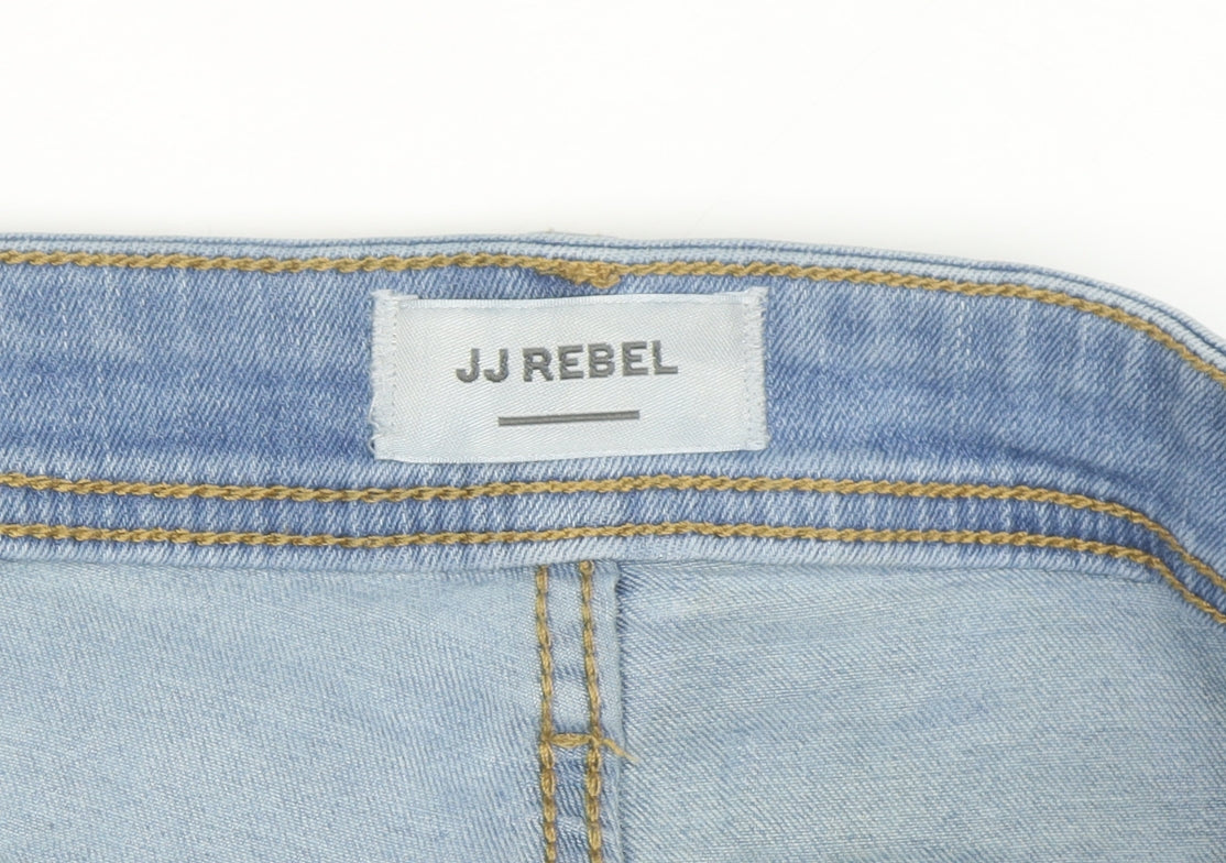 JJ Rebel Men's Blue Light Wash Denim Jeans 32W 30L Regular Fit