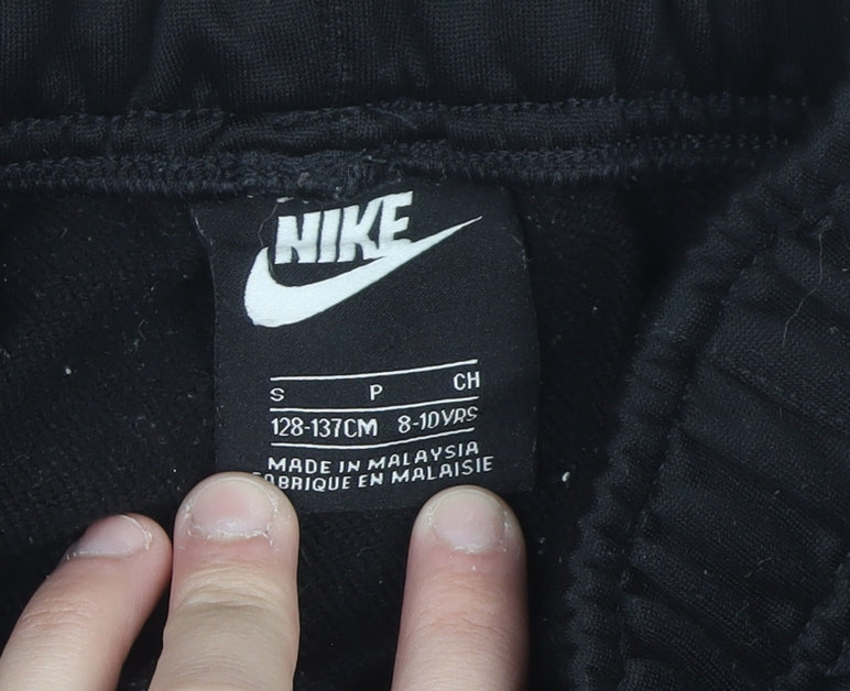 Nike Boys Black Jogger Activewear Trousers 8-10 Years Polyester Fleece