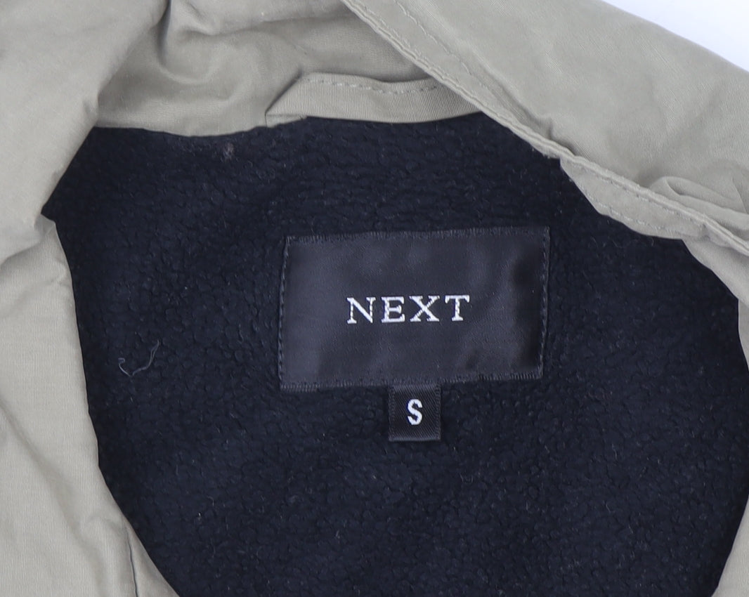 Next Men's Beige Small Full Zip Windproof Jacket