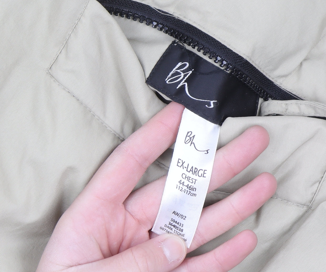 BHS Men's Beige XL Puffer Waistcoat with Full Zip Pockets