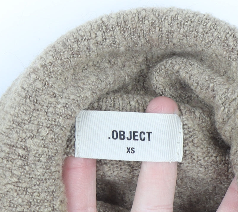 Object Womens Beige Roll Neck Pullover Jumper XS