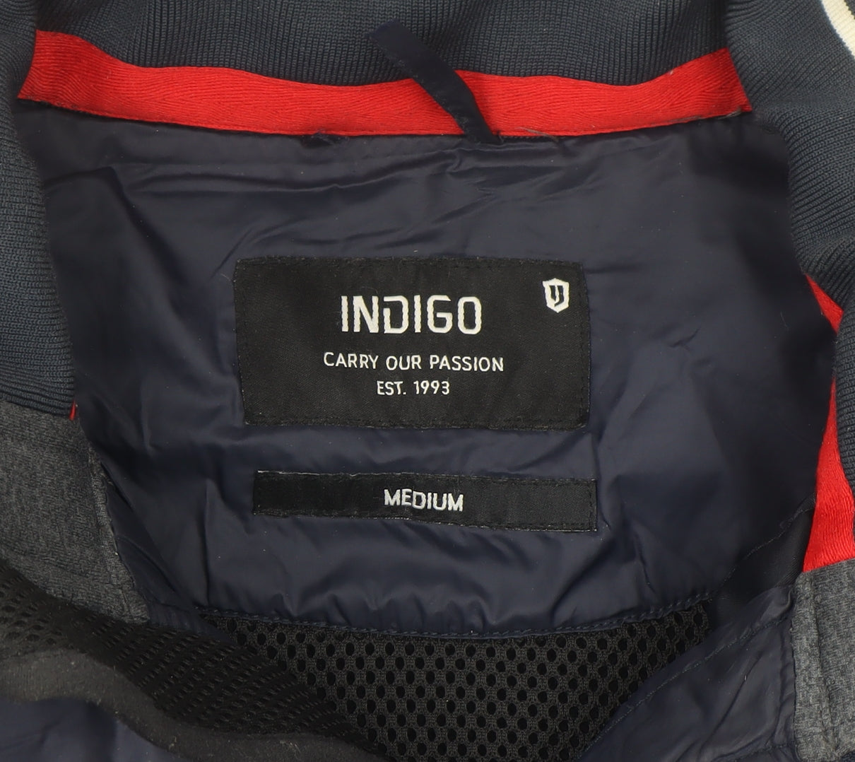 Indigo Men's Blue Puffer Softshell Jacket Medium Zip Pockets