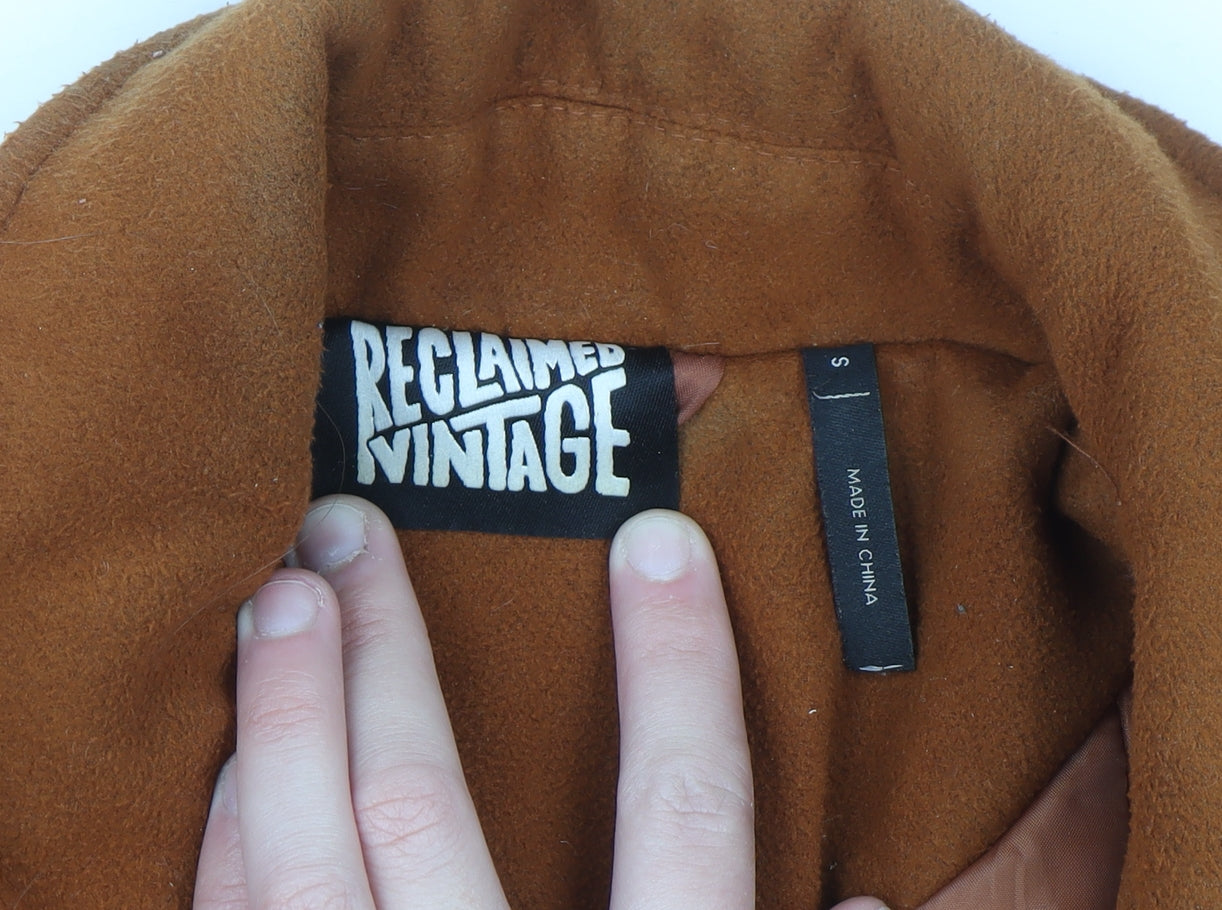 Reclaimed Vintage Men's Brown Lined Button Jacket Size S 38in Regular Fit