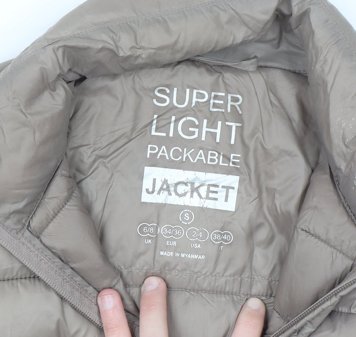 Colours Women's Beige Lightweight Packable Puffer Jacket S