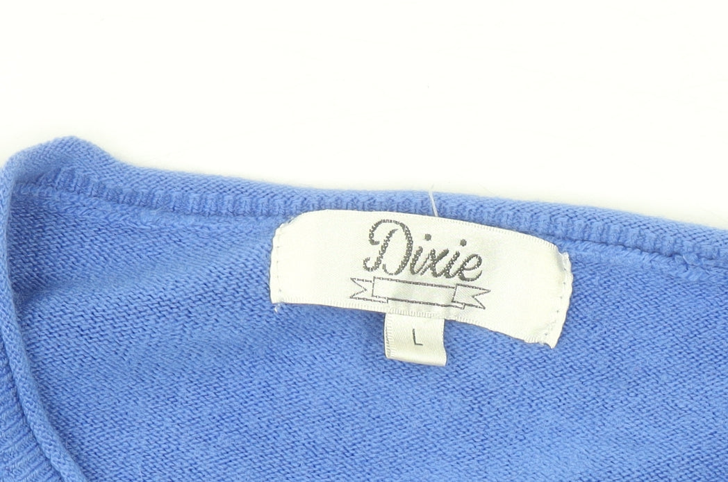 Dixie Women’s Blue Knit Cardigan Long Sleeve Size L