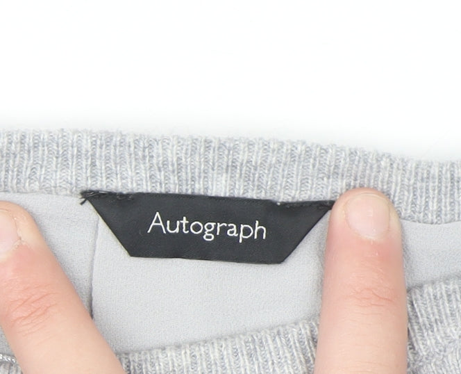 Marks and Spencer Autograph Women's Grey Cashmere Blend Pullover Jumper Size 6