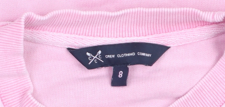 Crew Clothing Women Pink Cotton Elastane Pullover Sweatshirt Size 8