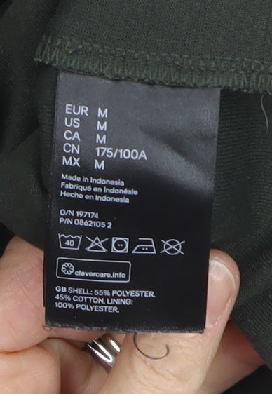H&M Men's Green Hooded Full Zip Sport Jacket Size M