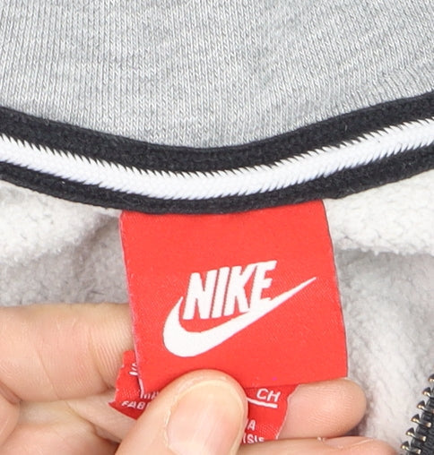 Nike Men's Grey Full Zip Hoodie Small Fleece Sweatshirt