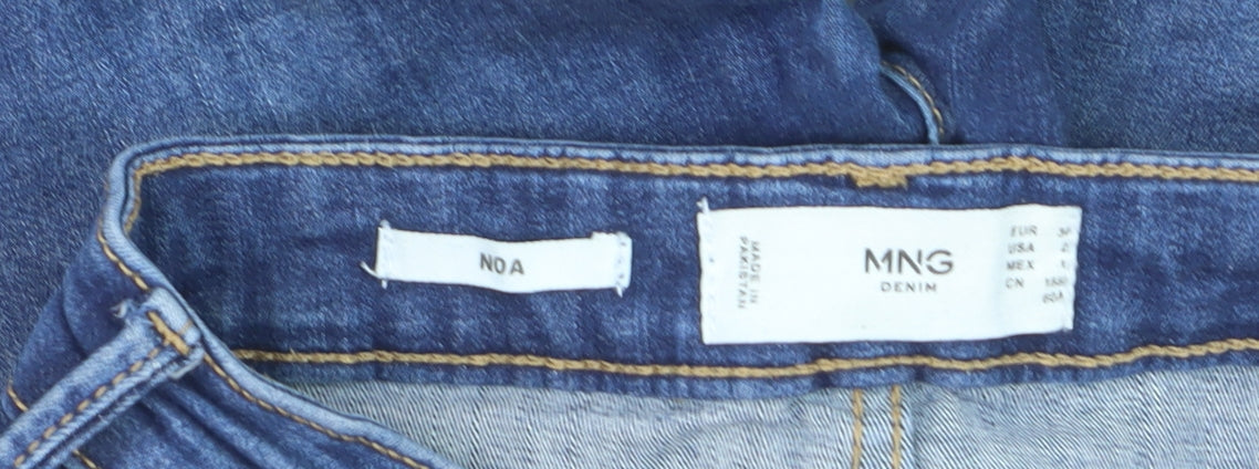 Mango Women’s Blue Skinny Mid-Rise Denim Jeans Size 8