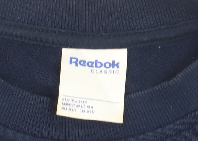 Reebok Classic Unisex Blue XS Crew Neck Pullover Sweatshirt