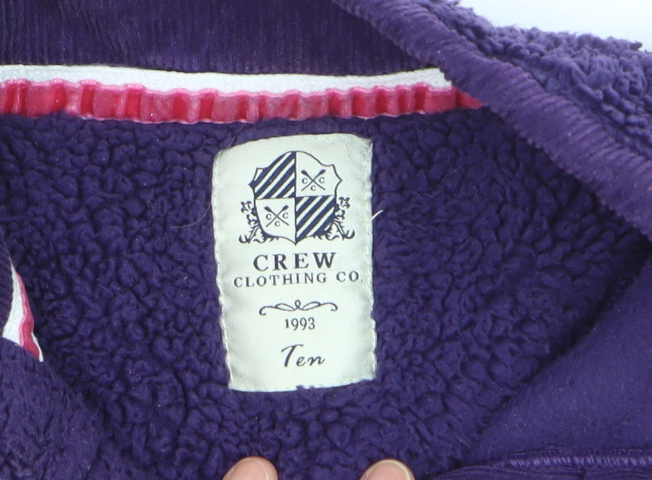 Crew Clothing Co Women Purple Fleece Henley Sweatshirt Size 10