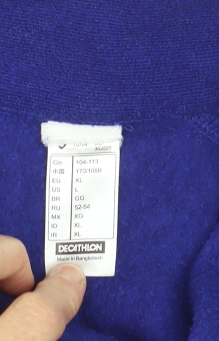 Quechua Men Blue XL Fleece 1/4 Zip Pullover Sweatshirt