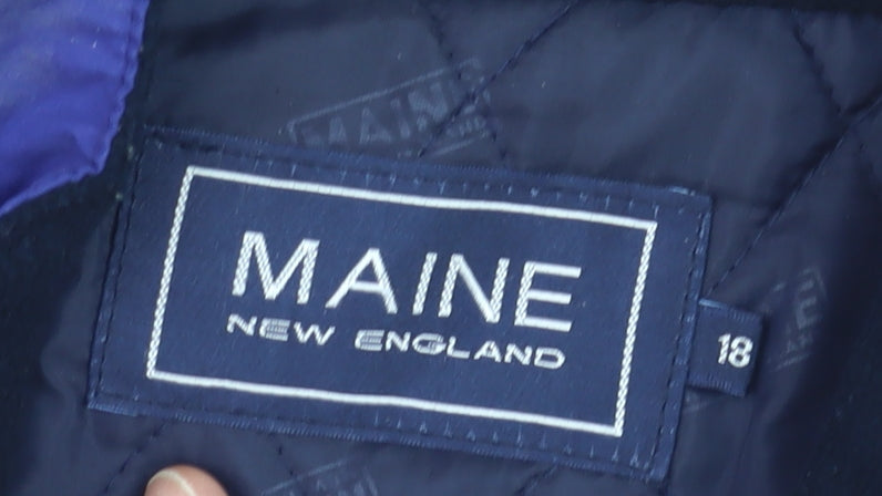 Maine New England Womens Blue Size 18 Waterproof Full Zip Jacket