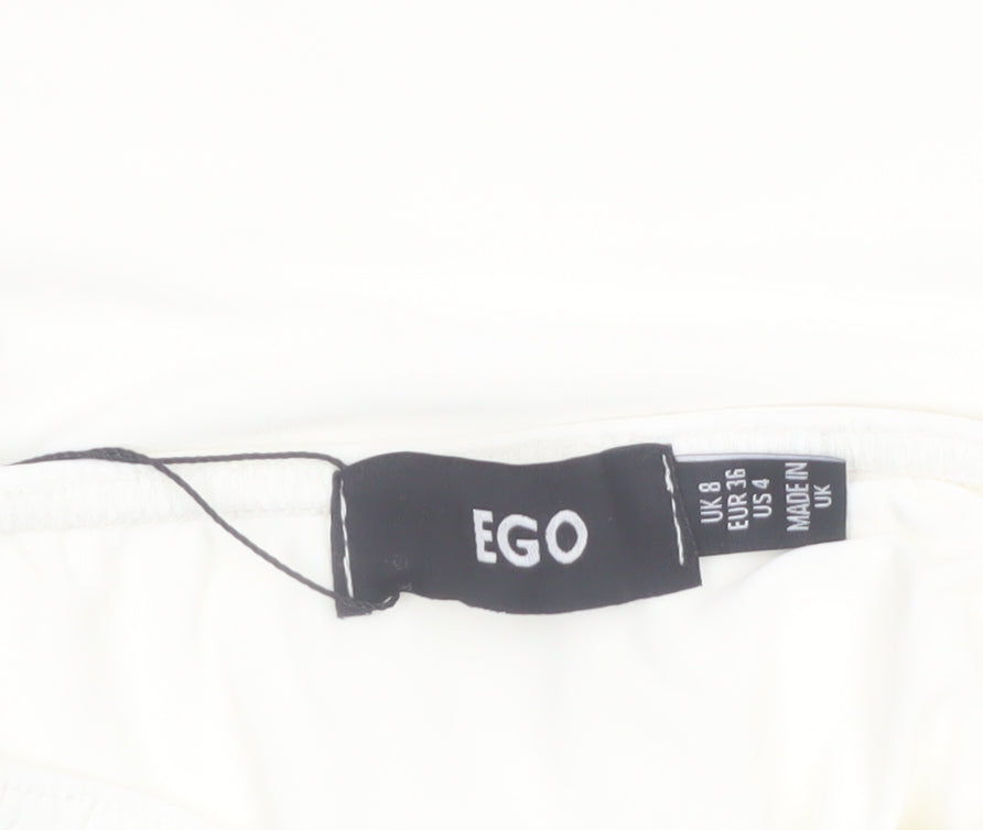 EGO Women's White Size 8 Short Pencil Skirt Polyester Blend